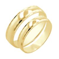 Zlaté snubní prsteny se zdobenými okraji Presca