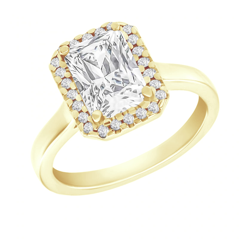 Zásnubní prsten s emerald diamantem Valma 117884