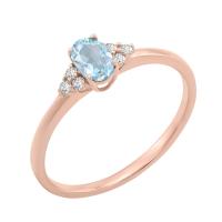 Elegantní prsten s akvamarínem a diamanty Sheldo