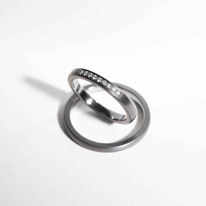 Tantalové snubní prsteny s diamanty Rille 123384
