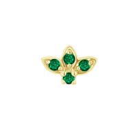 Zlatá piercing náušnice se smaragdy Amina