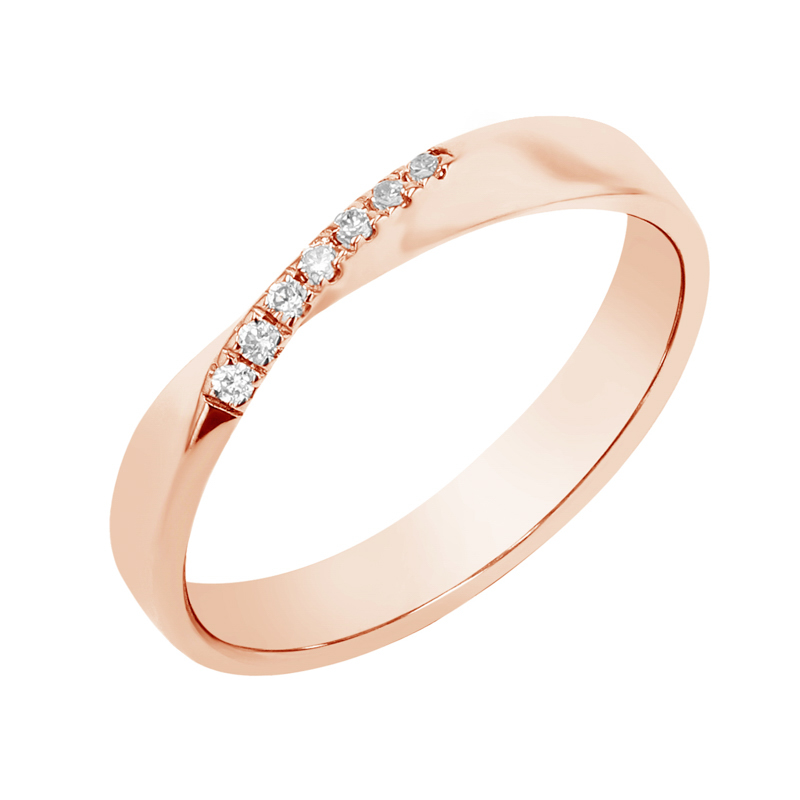 Zlaté propletené snubní prsteny s lab-grown diamanty Lasha 124404