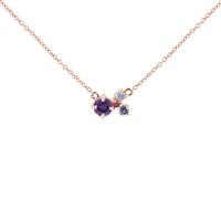 Fialový cluster náhrdelník s ametystem a drahokamy Millie