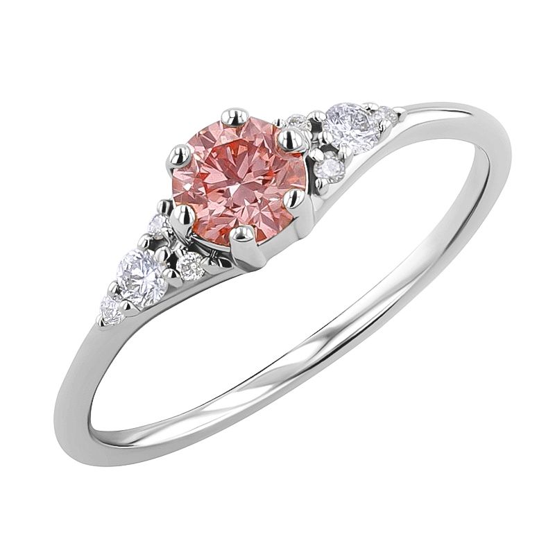 Zásnubní prsten s certifikovaným fancy pink lab-grown diamantem Diana 125924