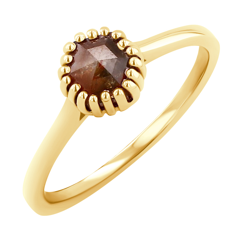 Zlatý prsten s hexagon salt and pepper diamantem Osian 126354