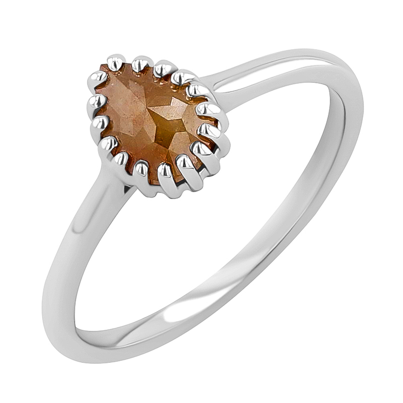 Zlatý prsten s pear salt and pepper diamantem Ryley