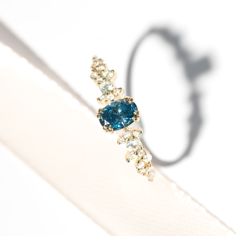 Zásnubní prsten s 0.32ct IGI certifikovaným modrým lab-grown diamantem Mica 127204
