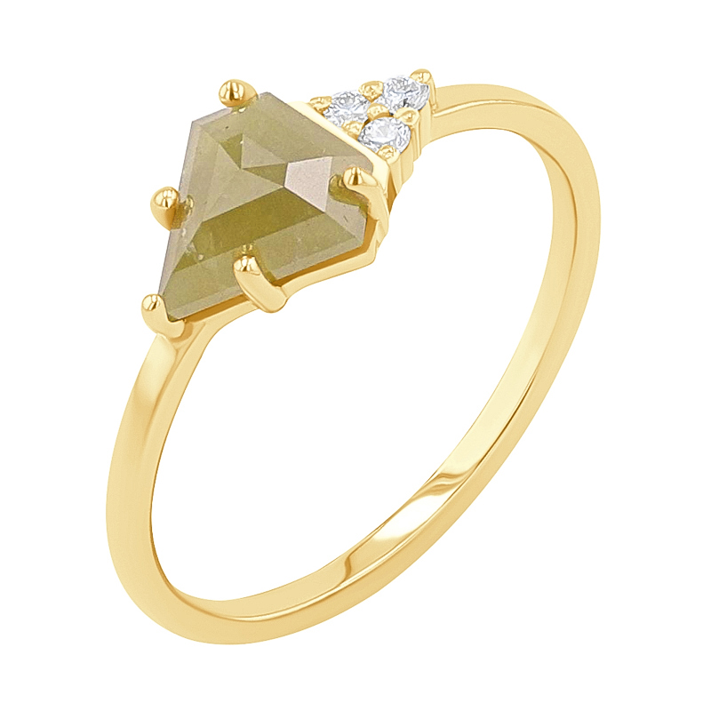 Eppi Zlatý prsten s pentagon salt and pepper diamantem Emilija R46751