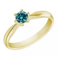 Zlatý zásnubní prsten s modrým diamantem Iravan