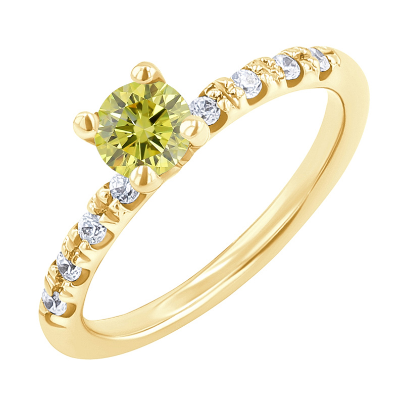 Eppi Zásnubní prsten s certifikovaným fancy yellow lab-grown diamantem Megha RE45202