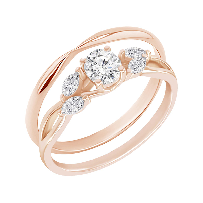 Set prstenů s možností výběru diamantu Halym 132574