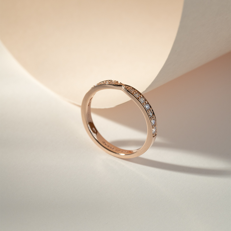 Snubní prsteny s eternity dámským a plochým pánským prstenem Turpein 135654