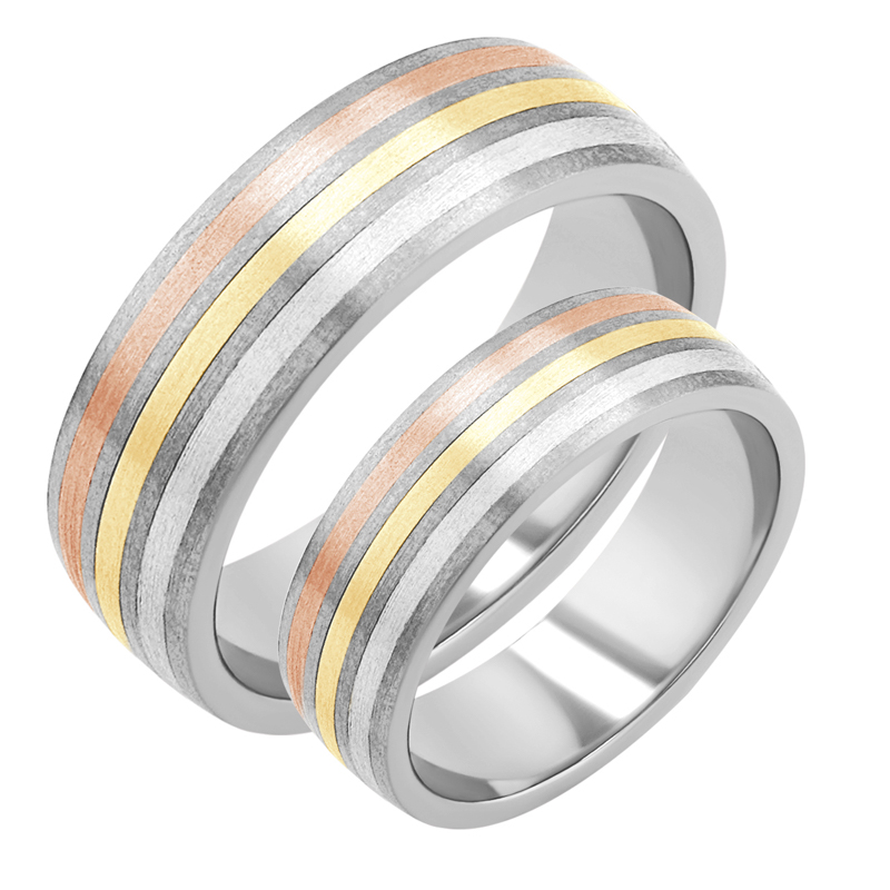 Eppi Snubní prsteny z titanu, zlata a stříbra Jabari RW47093