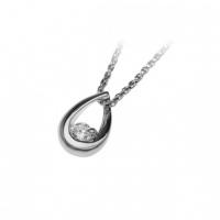 Platinový náhrdelník ve tvaru slzy s diamantem Sable
