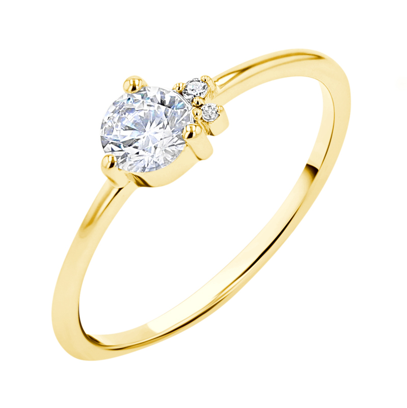 Eppi Zlatý cluster prsten s 0.31ct IGI certifikovaným diamantem Marine R47503