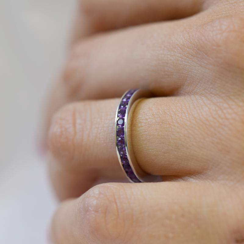 Ametystový eternity prsten ze stříbra Anemy 14424
