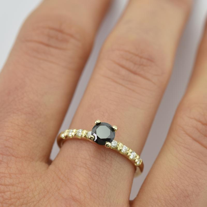 Prsten s černým diamantem 15354