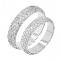 Zlaté snubní prsteny s atypickým povrchem Cali