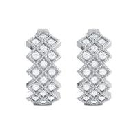 Stříbrné kruhové náušnice s lab-grown diamanty Audhild