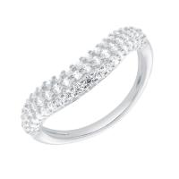 Half eternity zvlněný zlatý prsten s lab-grown diamanty Sven