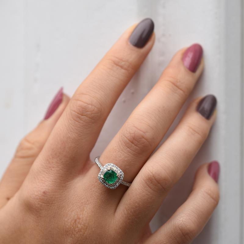 Zlatý smaragdový prsten 17074