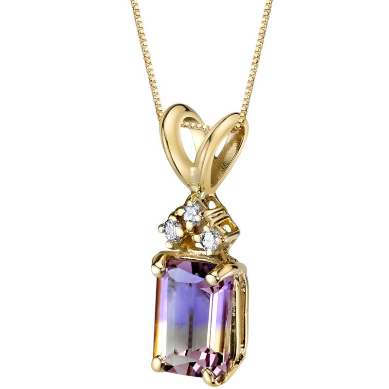 Zlatý diamantový náhrdelník s ametrínem Anlina 