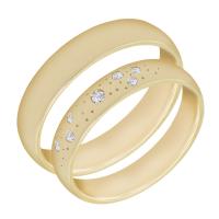 Zlaté snubní prsteny s diamanty Erich