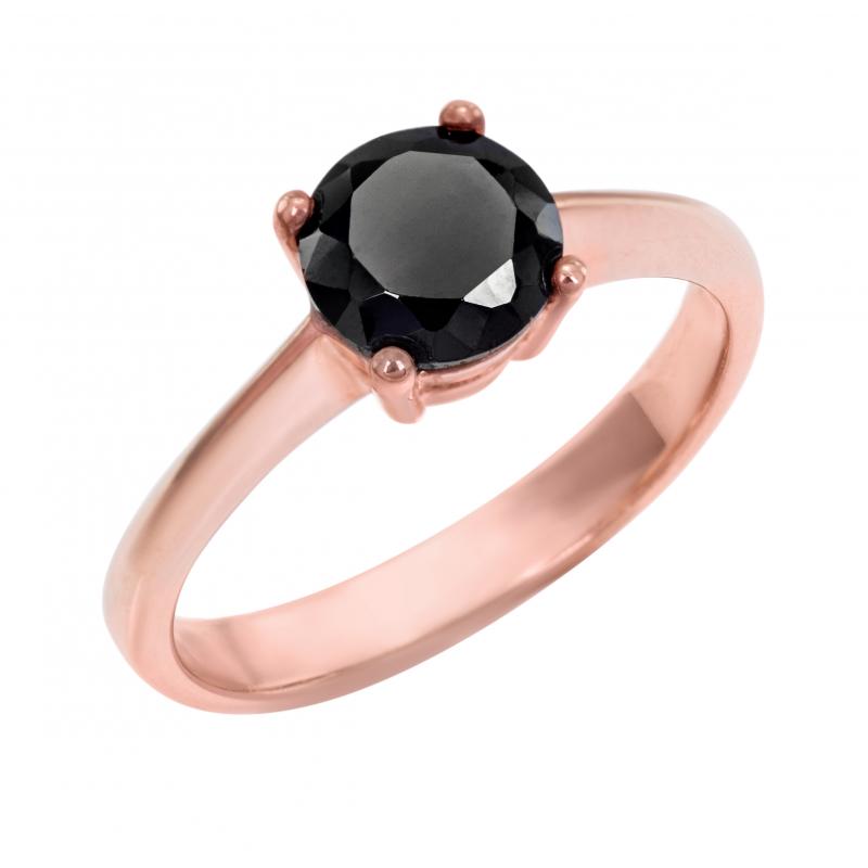 Zlatý prsten s černým diamantem Remmey