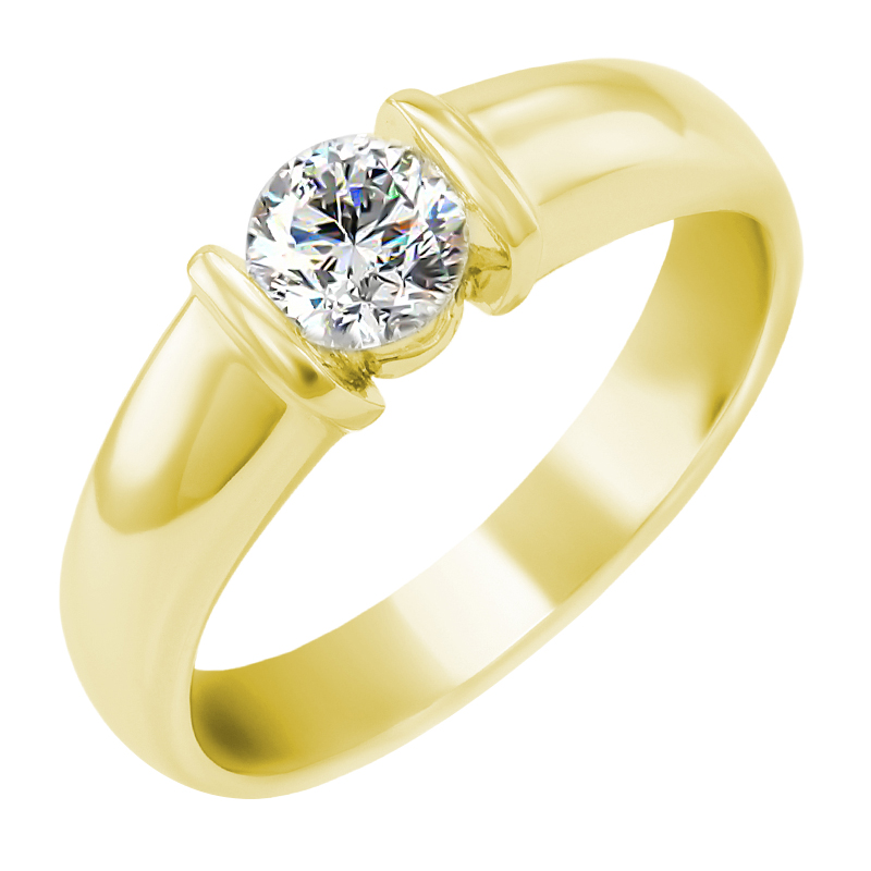 Zásnubní prsten ze žlutého zlata 22404