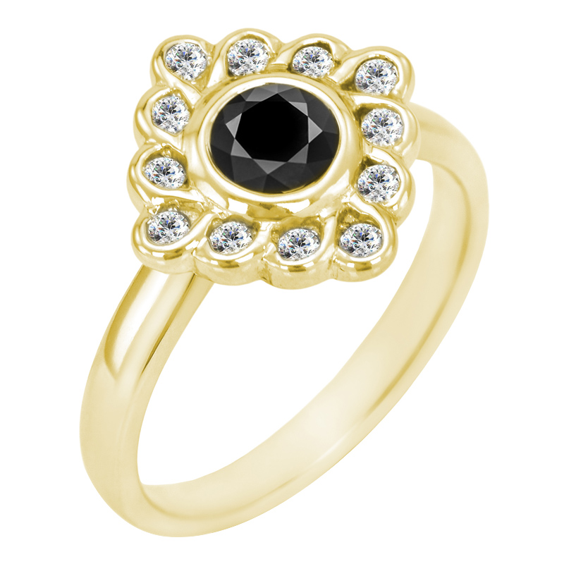 Prsten s černým diamantem 23284