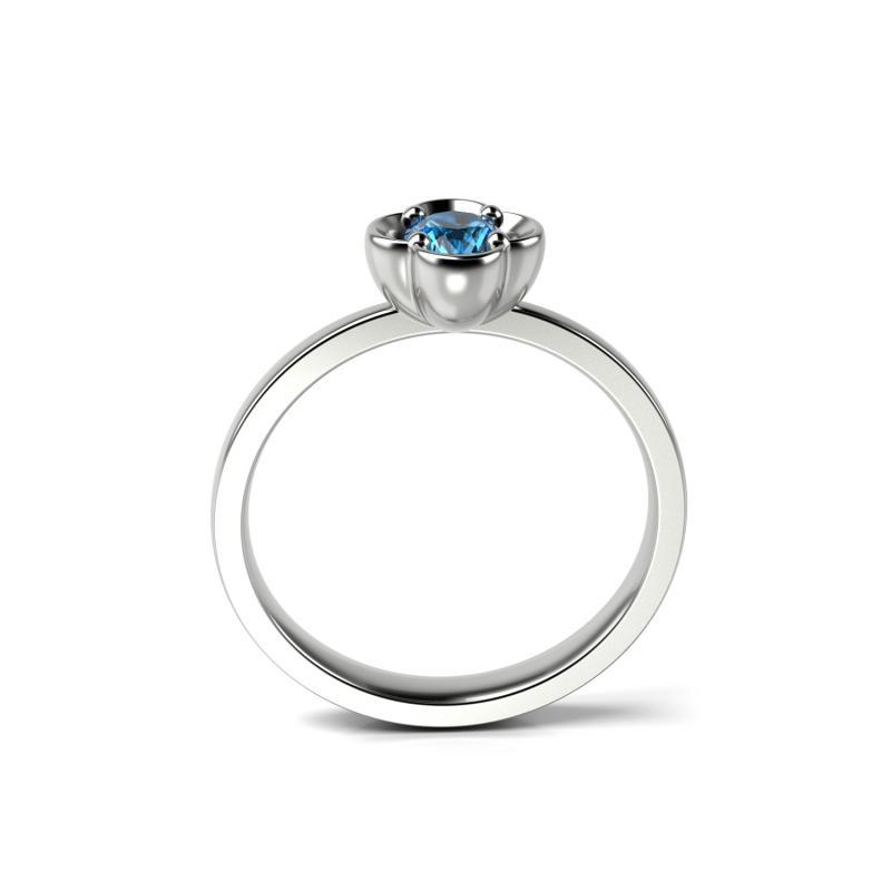 Modrý diamant v zásnubním prstenu 23534