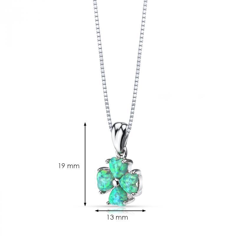 Stříbrný náhrdelník se zeleným opálem 23714