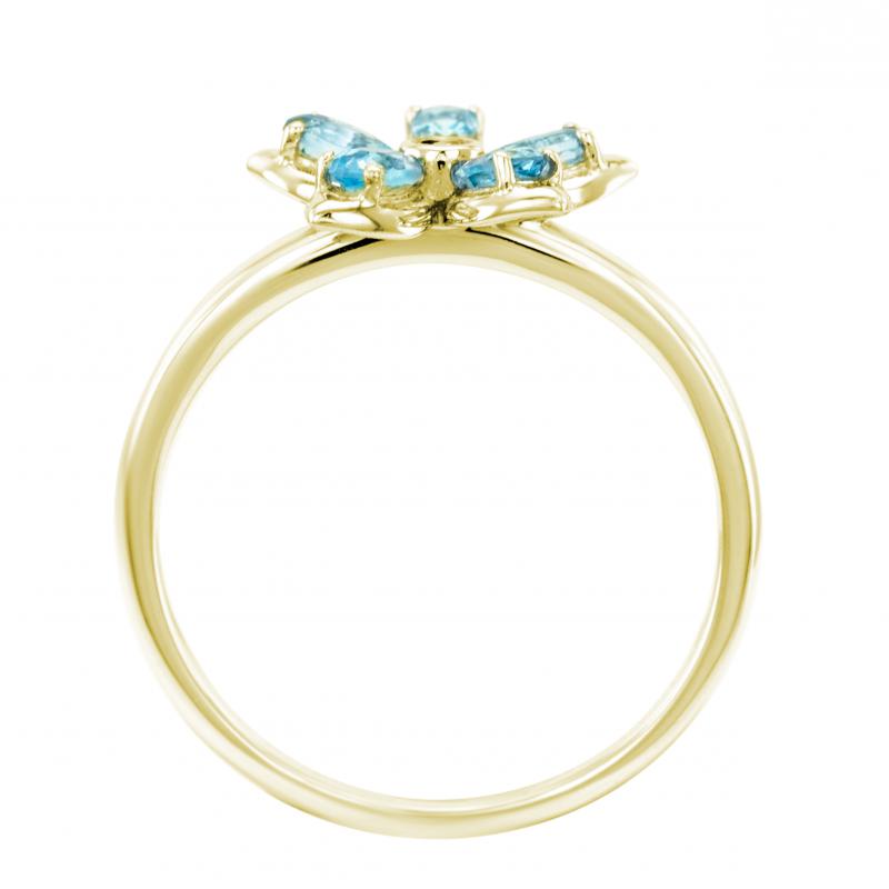 Zlatý prsten s květinou 24504