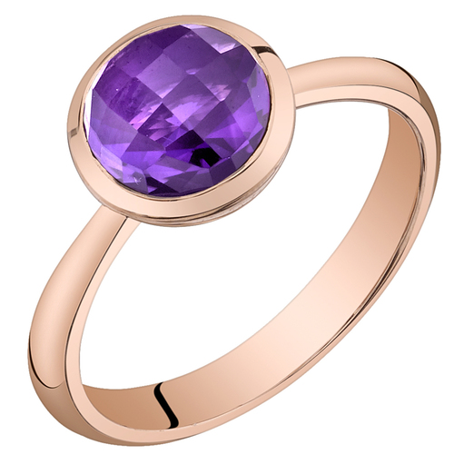Ametystový prsten z růžového zlata