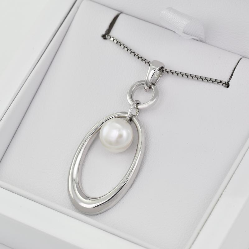 Stříbrný perlový náhrdelník 27944