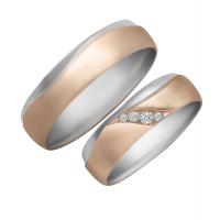 Snubní prsteny z dvou druhů zlata s diamanty Antlia