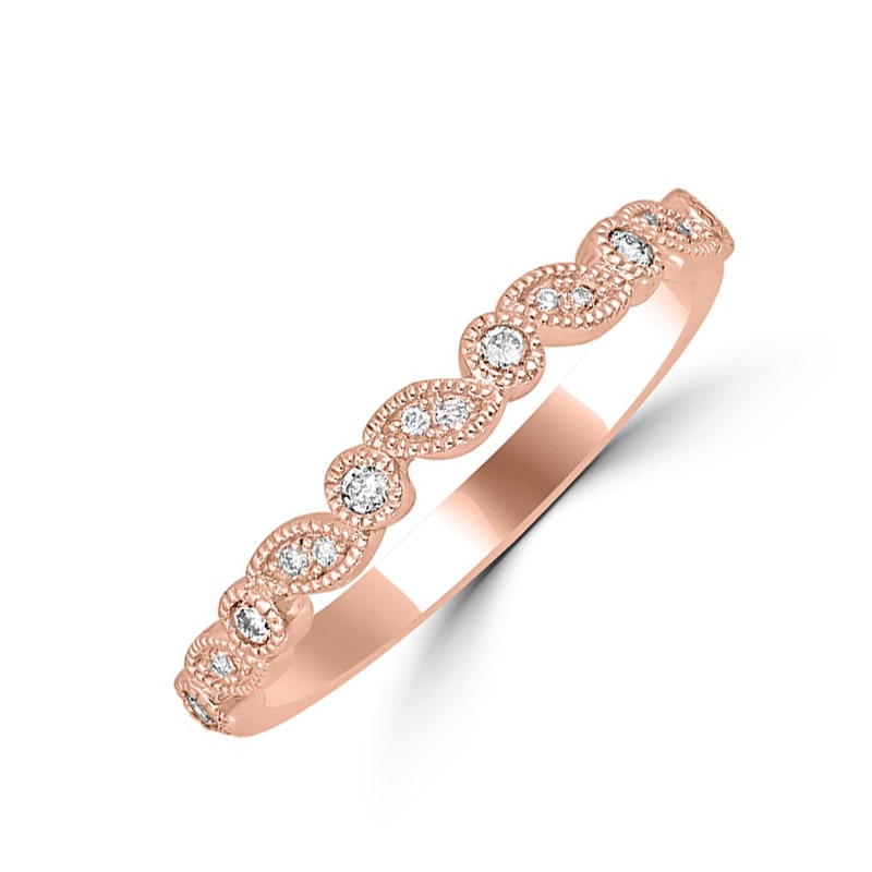 Zlatý vintage prsten s diamanty 29854