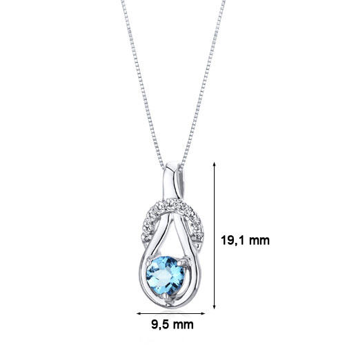 Stříbrný náhrdelník s topásem a zirkony 3054