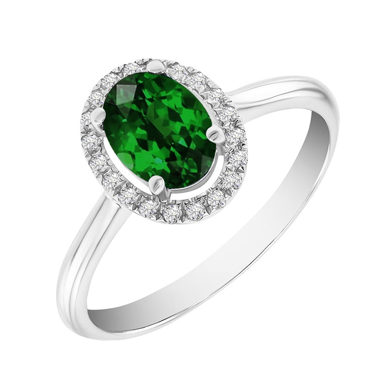 Prsten s tsavorit zeleným granátem