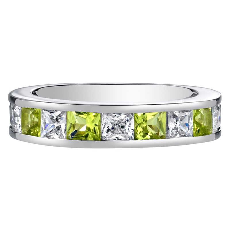 Stříbrný prsten s olivíny 34864