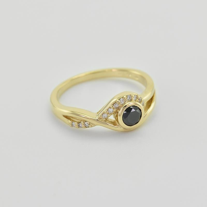 Zásnubní prsten s černým diamantem 35444