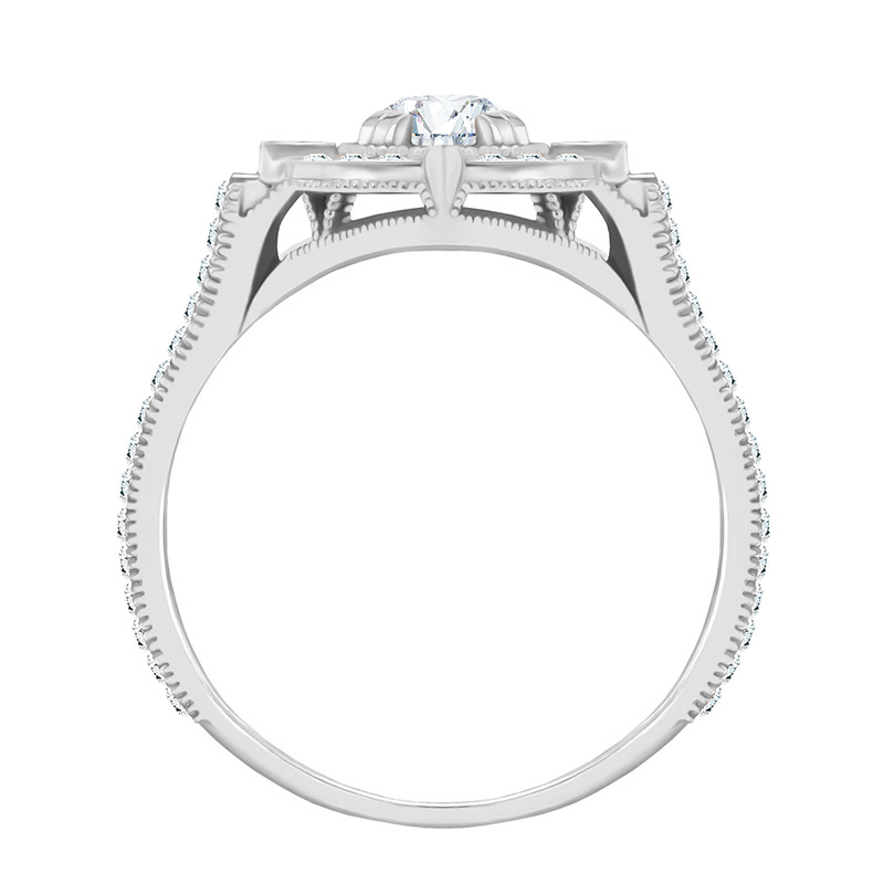 Diamantový prsten ve vintage stylu 35774
