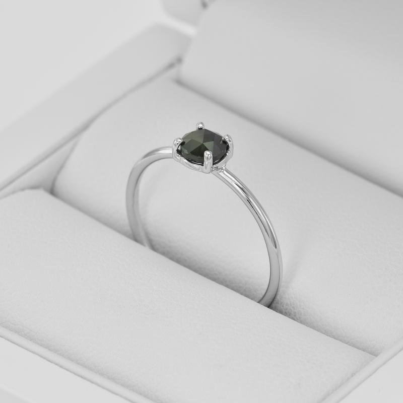 Zlatý zásnubní prsten s černým diamantem 36324