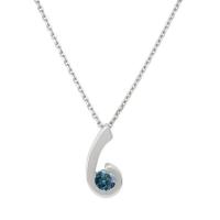 Elegantní zlatý náhrdelník s modrým diamantem Xervios
