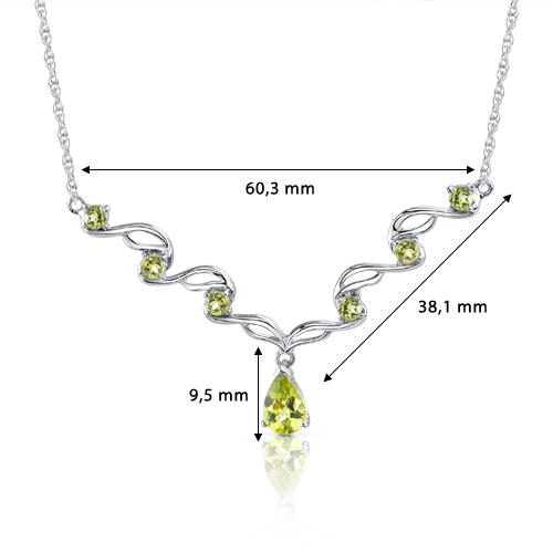 Originální olivínový náhrdelník ze stříbra 3794