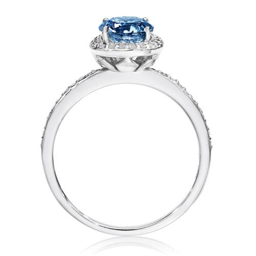 Zásnubní prsten s diamanty a modrým diamantem 3934