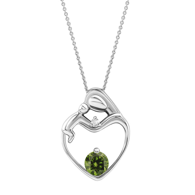 Platinový náhrdelník se zeleným diamantem