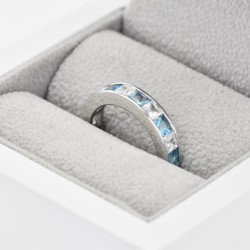Stříbrný eternity prsten s topazy 39914