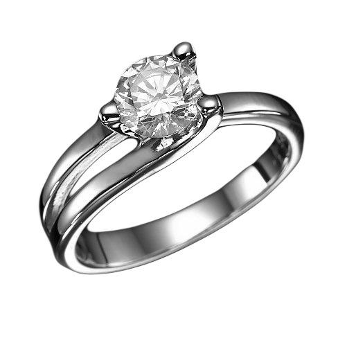 Prsten z bílého zlata s diamantem 4044