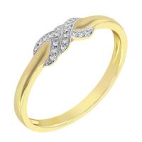 Zlatý romantický prsten s diamanty Teskala